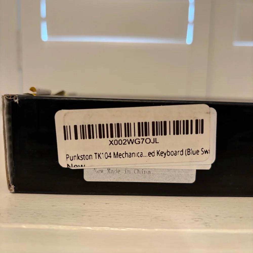 NIB Punkston TK-104 Black Mechanical Gaming Keyboard With Red Lights